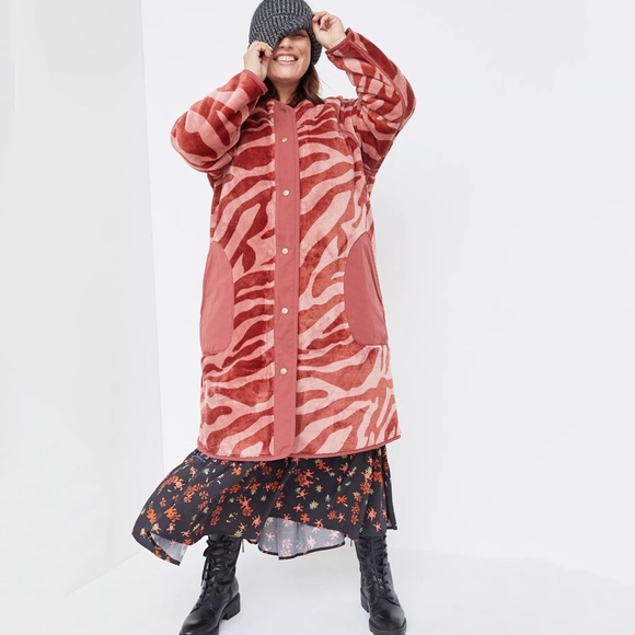 NWT Anthropologie Margot Reversible Sherpa Coat Size S Small - Picture 7 of 8